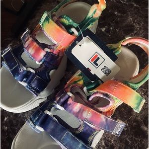 Fila women’s tie-dye outdoor slides